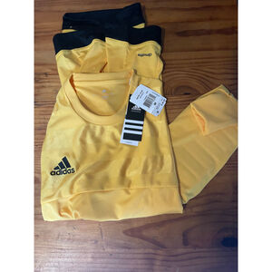 Men's Adidas Yellow Black Climalite Performance Jersey M